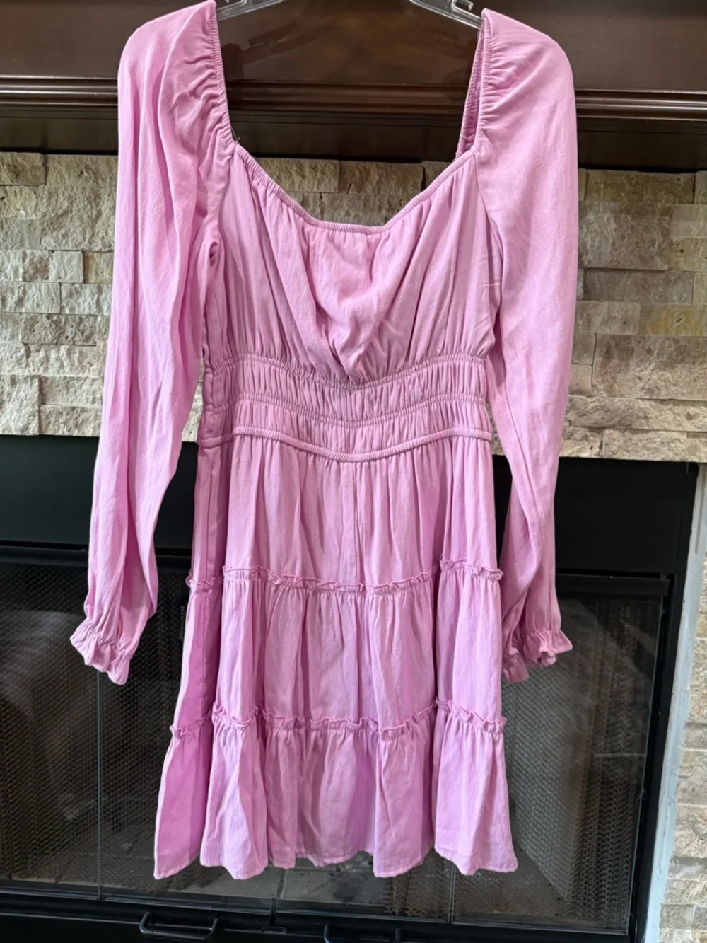 Altar'd State Dusty Pink Smocked Waist Tiered Dress - Picture 2 of 3